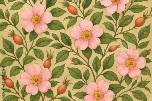 Vintage floral pattern illustration
