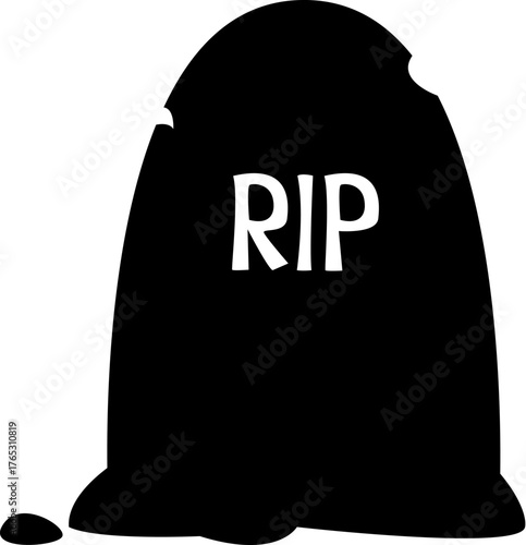 Halloween cemetery graveyard rounded tombstone silhouette. Horror holiday tomb tombstone shape, spooky cemetery gravestone vector silhouette. Halloween autumn celebration scary grave headstone element