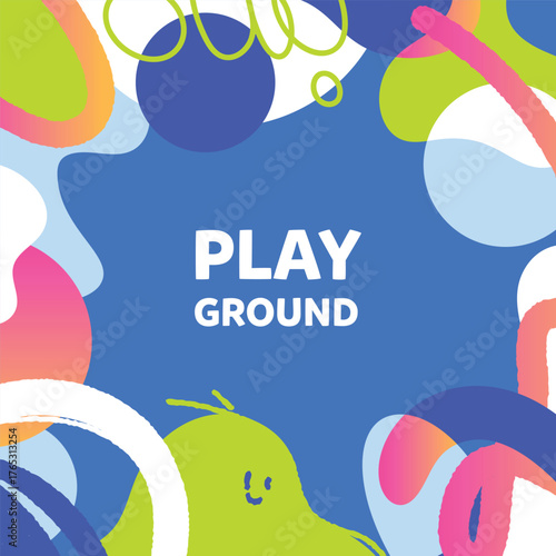 Vector colorful abstract geometric frame background for kids and students