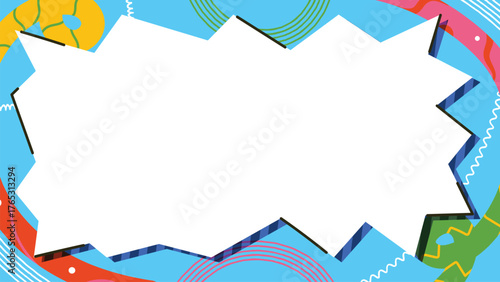 Vector colorful abstract geometric frame background for kids and students