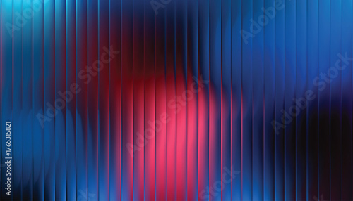 Abstract vertical stripes of vibrant blue and deep red create a dynamic textured background with a blurred effect