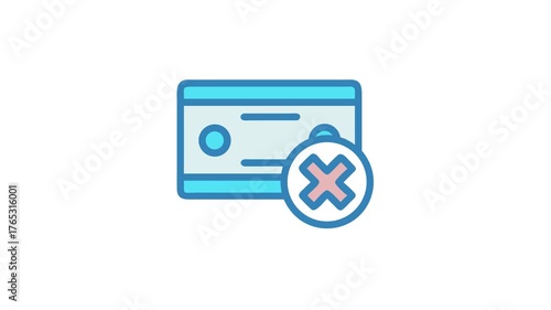 Declined check in flat design on a White Background