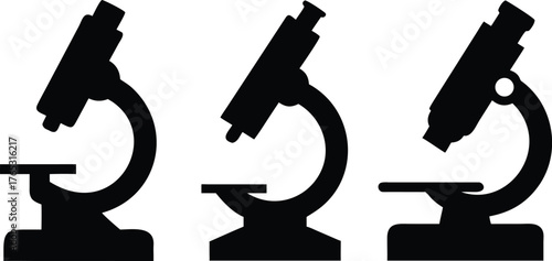 Microscope, medical instrument, laboratory equipment, scientific apparatus, black and white, simplistic design
