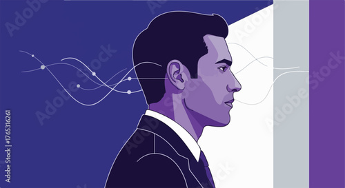 Quantum Thinker – Futuristic Business Vector Representing Innovation and Next-Gen Leadership 2