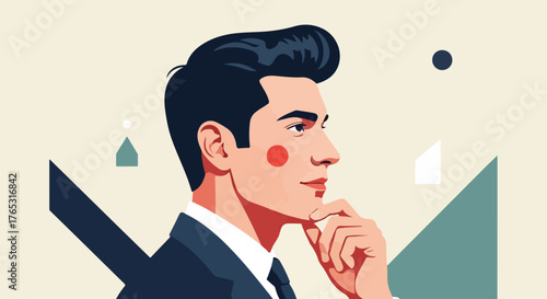 The Silent Strategist – Minimalist Business Portrait Symbolizing Focus and Smart Decision-Making 2