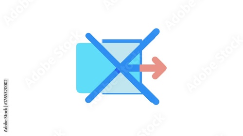 Blocked message icon with arrow on White Background