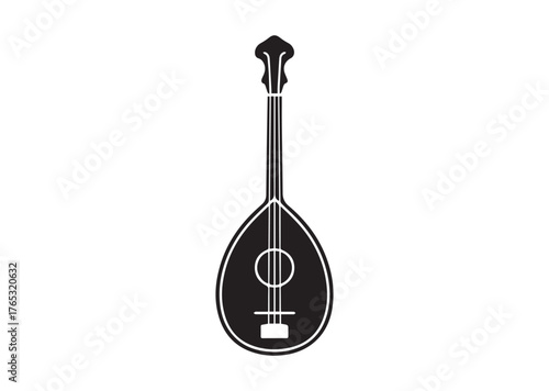 Bouzouki icon, Bouzouki Black vector
