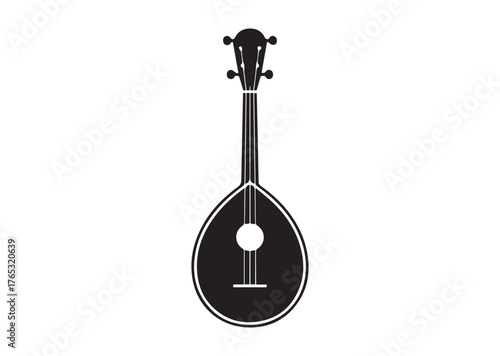 Bouzouki icon, Bouzouki Black vector