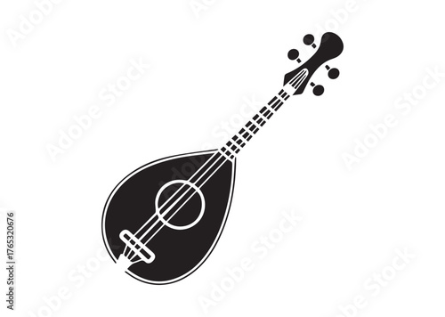 Bouzouki icon, Bouzouki Black vector