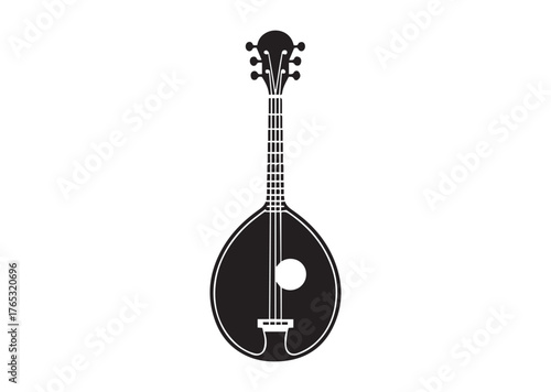Bouzouki icon, Bouzouki Black vector