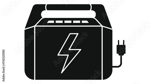 Portable power station isolated on white background, providing electricity on the go