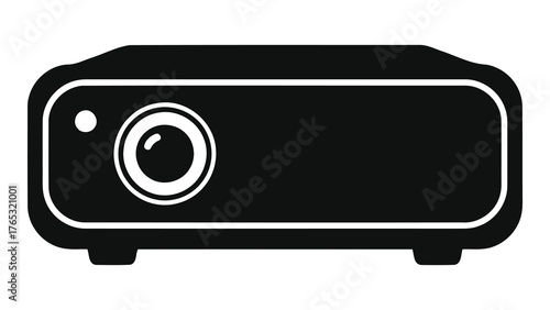 Projector isolated on white background for presentation, movie, and home entertainment