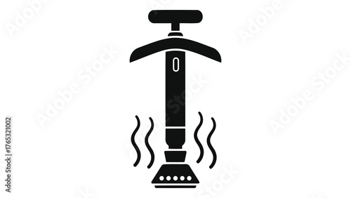 Soil compactor icon isolated on white background, simple style and black color