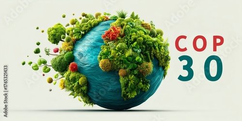 COP30 Earth Green Nature Typography for Climate Sustainability