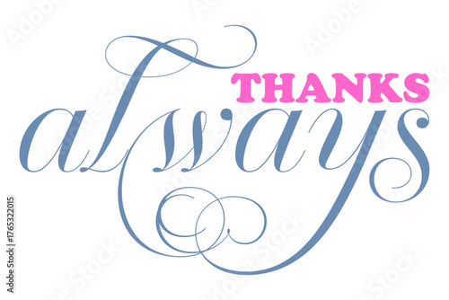 THANKS always - 感謝の気持ちを伝える、THANKS alwaysのロゴマーク、母の日や父の日、誕生日のメッセージなどに
