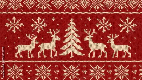 Wallpaper Mural Festive knitted reindeer pattern desktop wallpaper Torontodigital.ca