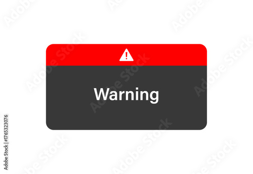 Warning message window. Security warning icon.