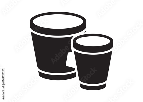 Bongo drums icon, Bongo drums Black vector