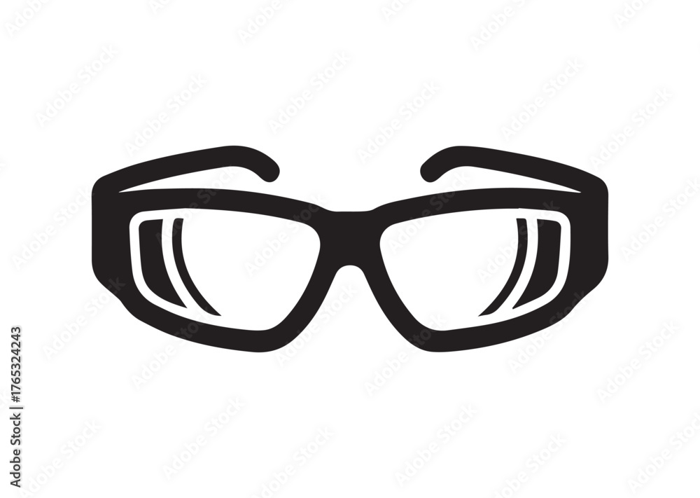 Fototapeta premium Safety glasses icon, Safety glasses Black vector