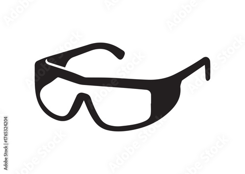 Safety glasses icon, Safety glasses Black vector