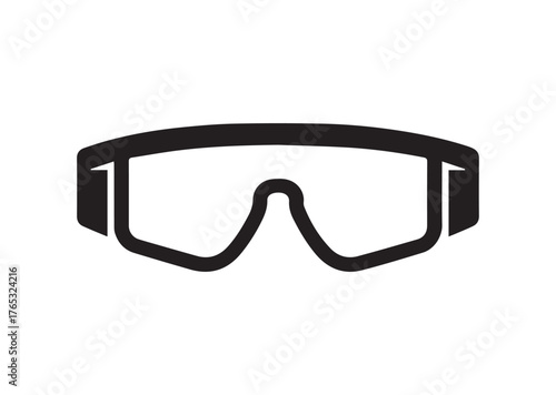 Safety glasses icon, Safety glasses Black vector