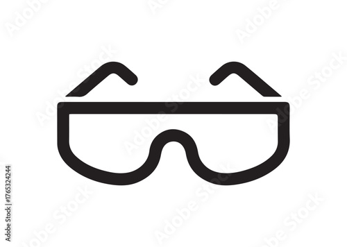 Safety glasses icon, Safety glasses Black vector