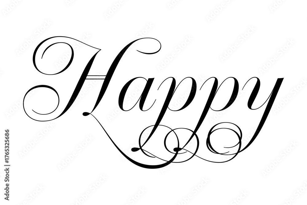 Obraz premium Happy - Happy（幸せ）の文字のベクター素材 