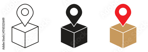 Receive order in pick up and collection point icon, click and collect symbol isolated on white background. Vector illustration.