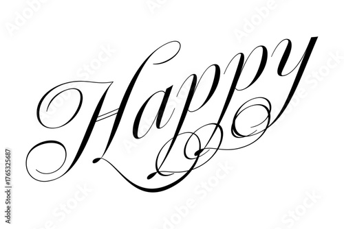 Happy - Happy（幸せ）の文字のベクター素材
