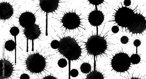 Black ink splatter background texture design for abstract art and grunge vector graphic elements graphic design