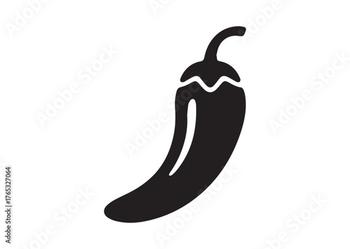 Chili pepper icon, Chili pepper Black vector