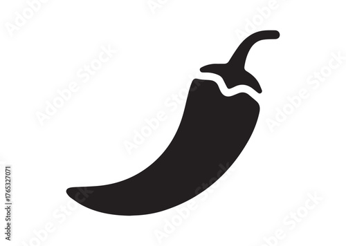 Chili pepper icon, Chili pepper Black vector