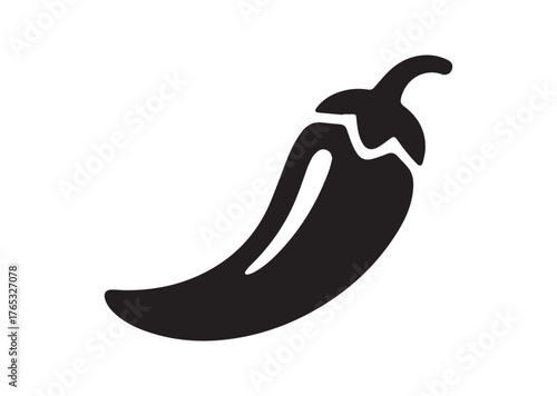 Chili pepper icon, Chili pepper Black vector