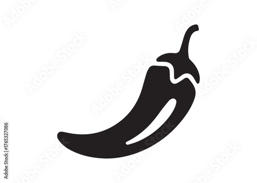 Chili pepper icon, Chili pepper Black vector