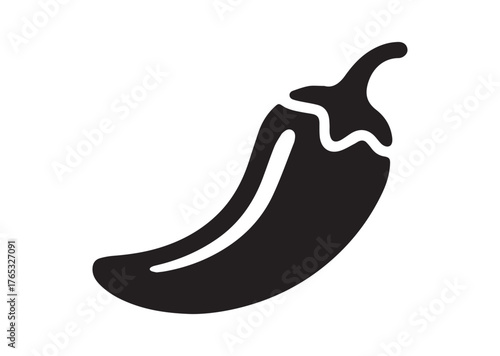 Chili pepper icon, Chili pepper Black vector