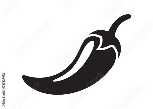 Chili pepper icon, Chili pepper Black vector