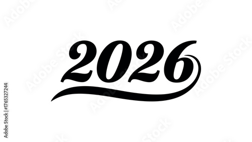 Calligraphic Year 2026 Text new year future