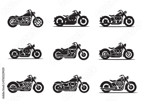 Harley Davidson bike icon, Harley Davidson bike Black vector