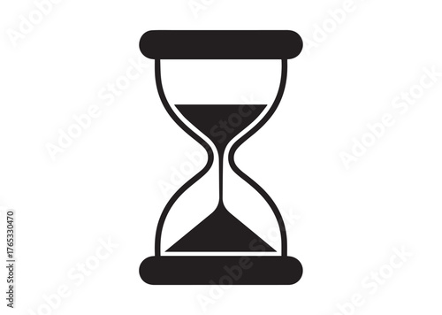 Sandglass icon, Sandglass Black vector