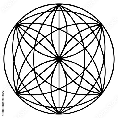 abstract globe design flower into circle