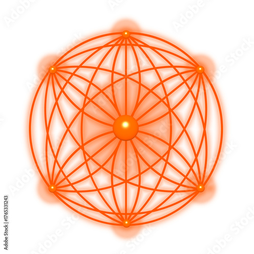 Aura geometry symbol orange flower