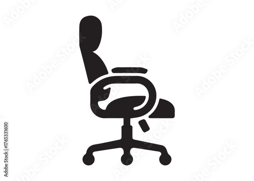 Office chair icon, Office chair Black vector