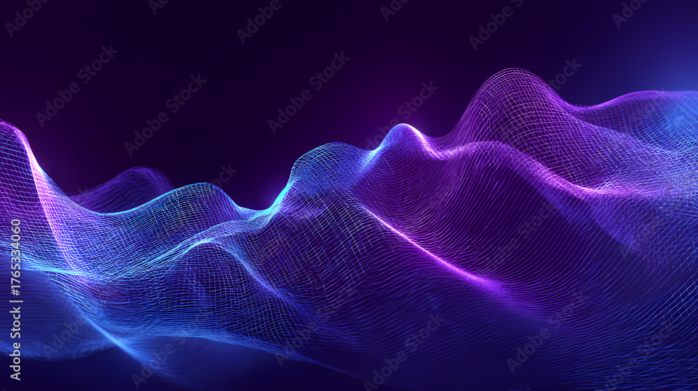 Fototapeta premium A captivating, abstract digital wave design with gradient shades