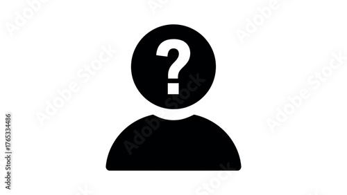 Silhouette icon of a person with a question mark unknown