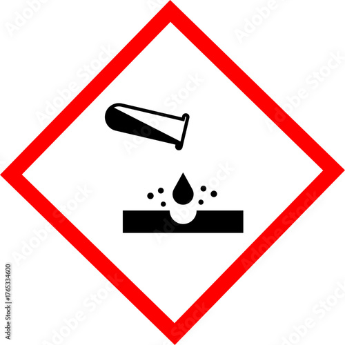 Corrosive warning sign