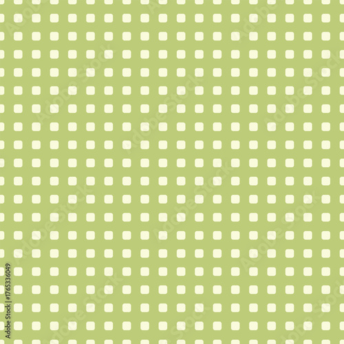 Seamless vector pattern with ivory rounded square grid on pale olive background. Perfect for soft, organic, and minimal design themes.