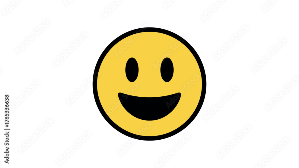 Fototapeta premium Yellow Smiley Face Icon with Open Mouth