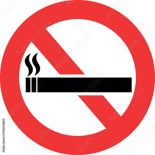 No smoking sign no smoking zone white background vector illustration. smoking icon vector or logo illustration outline ISO prohibition safety signs.