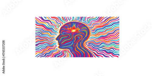Print  Mind expansion psychedelic abstract pattern