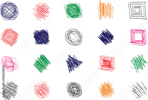 Colorful Scribble Shapes and Patterns